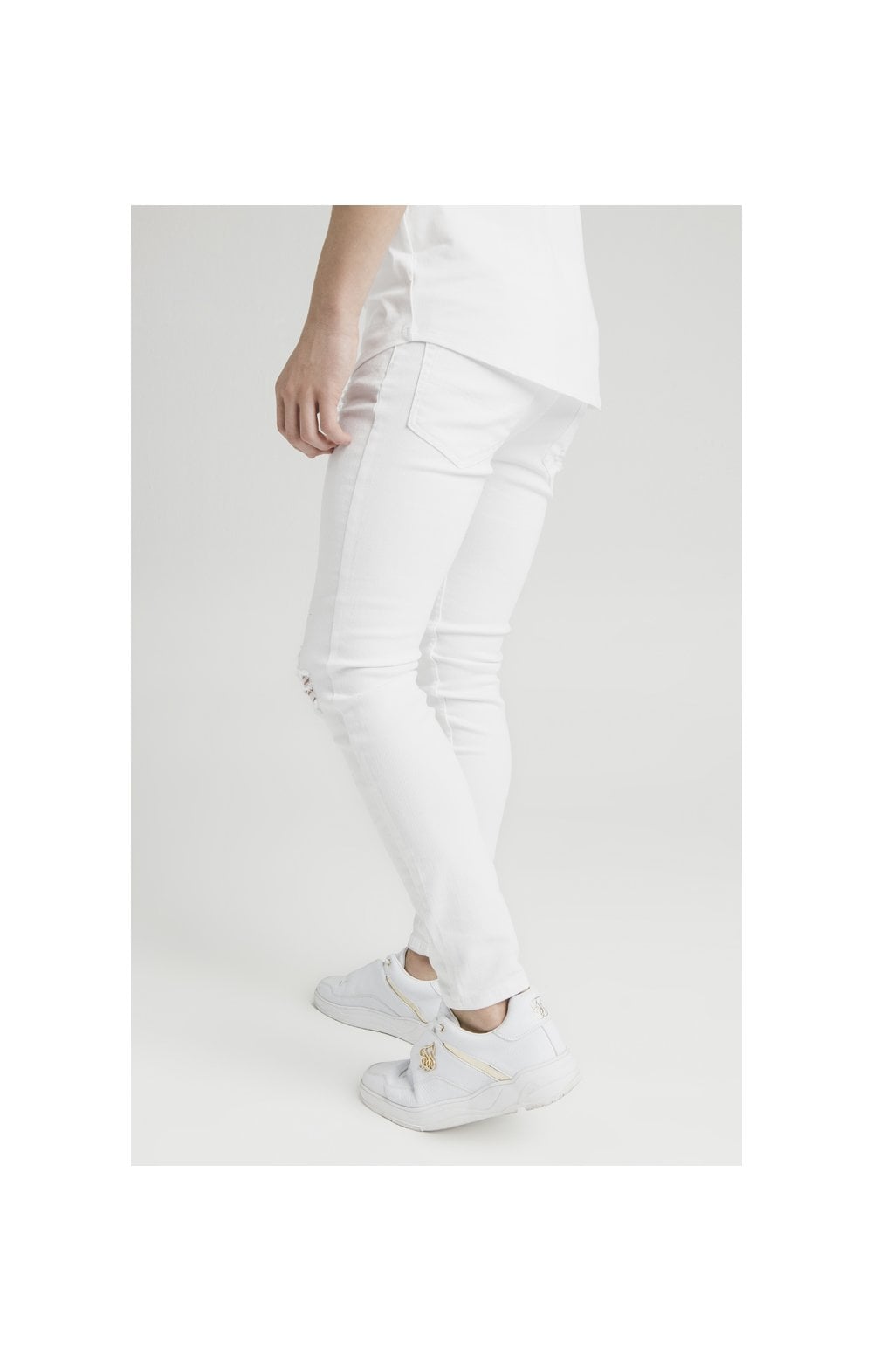 Illusive London Distressed Skinny Jeans - White (3)