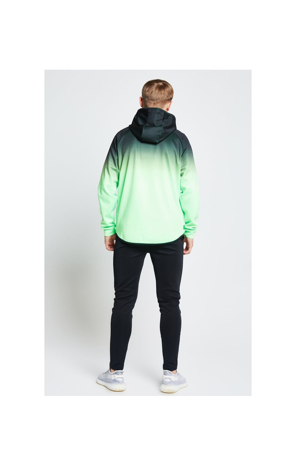 Illusive London Athlete Zip Through Hoodie - Black & Neon Green (4)