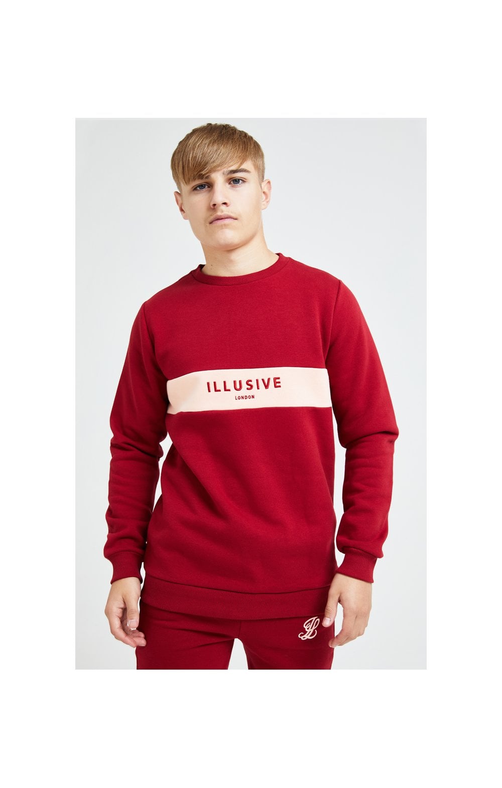 Illusive London Divergence Crew Sweater - Red & Pink (1)