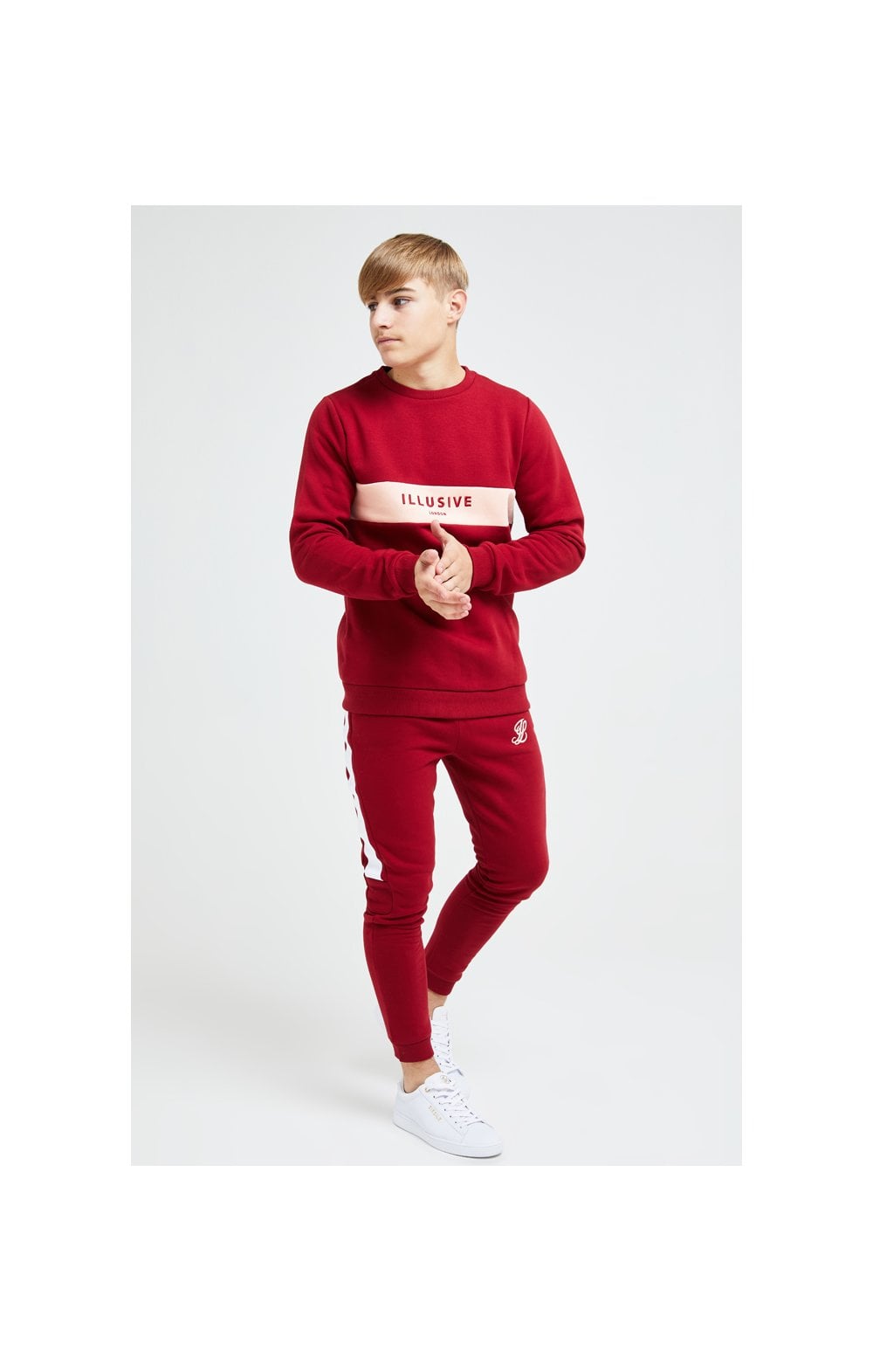 Illusive London Divergence Crew Sweater - Red & Pink (2)