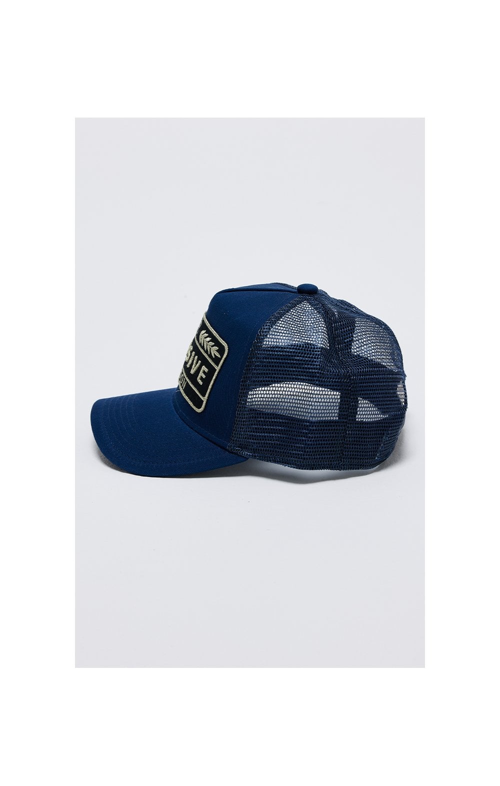 Load image into Gallery viewer, Illusive London Patch Mesh Trucker - Navy &amp; Gold (1)