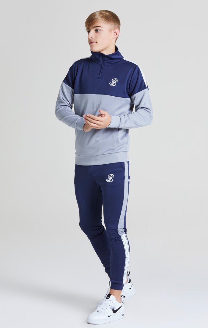 Illusive London Taped Funnel Neck - Navy & Grey (2)