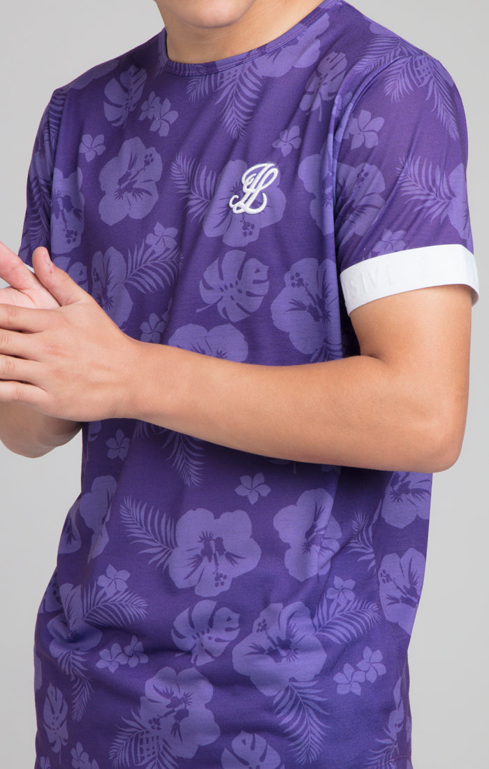 Boys Illusive Purple Floral T-Shirt (1)